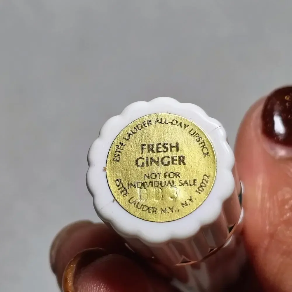 Vintage Estee Lauder Fresh Ginger All Day Lipstick Discontinued Ribbed Tube NOS